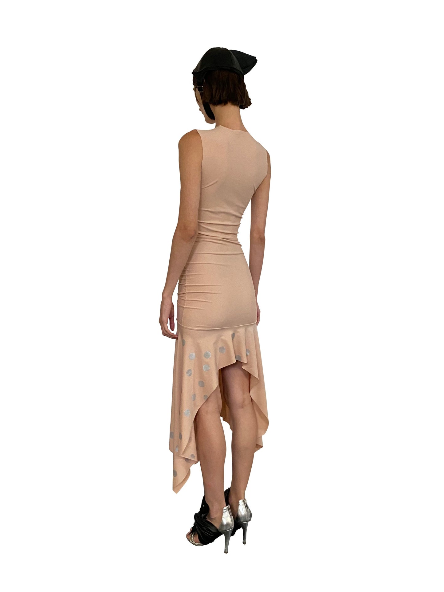 Silver Dotted Lycra Dress